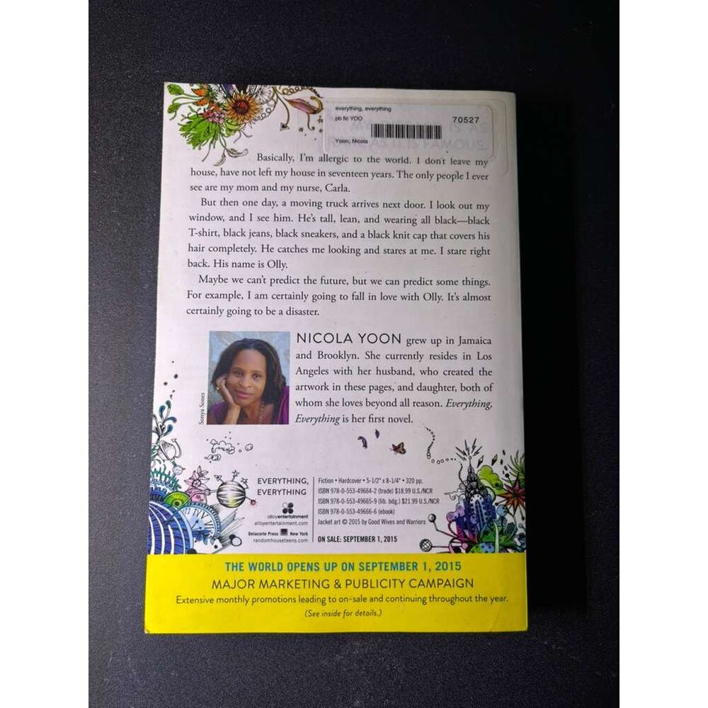 Everything Everything Nicola Yoon ARC Hardcover YA Romance Novel Book - Picture 2 of 2